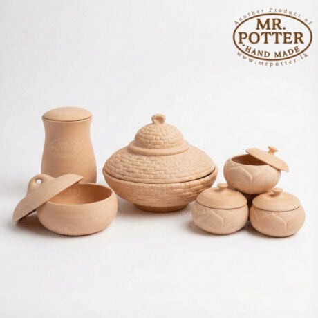 Handmade wooden food containers by Mr. Potter, Sri Lanka, perfect for traditional kitchen decor and storage.