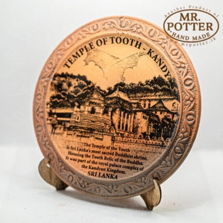 Handmade Sri Lankan wooden souvenir featuring Temple of Tooth Kandy, crafted by Mr. Potter.