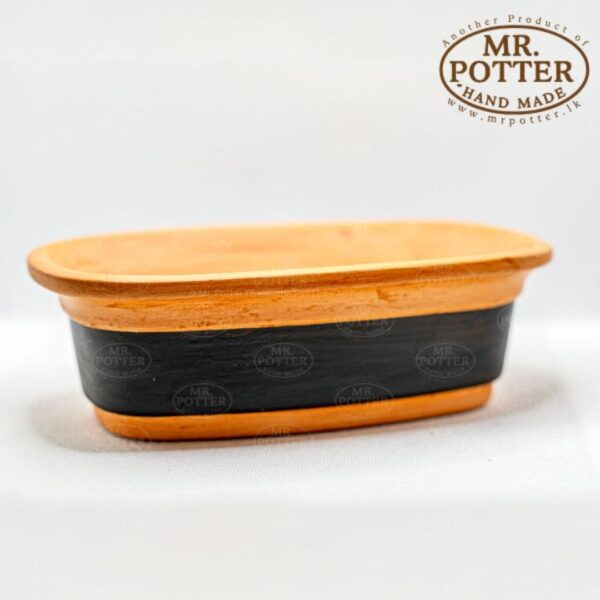 Handmade wooden black and beige decorative flower pot from Mr. Potter.