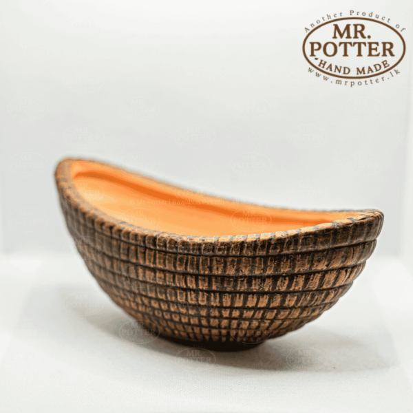 Handmade wooden bowl with textured exterior and smooth interior, ideal for traditional decor and serving.