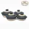 Mr. Potter Handcrafted 4-Piece Clay Dinner Set - Black & Natural Ring Stripe Design